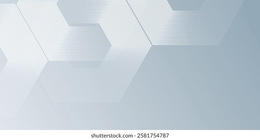 Hexagon lines on gray background. Geometric lines illustration art simple modern