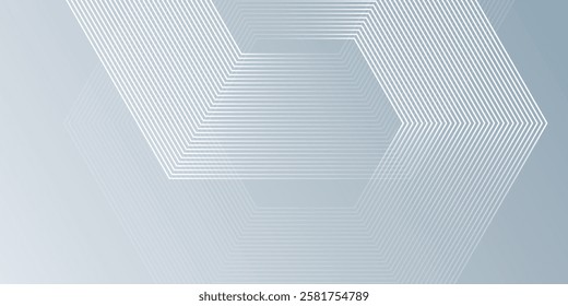 Hexagon lines on gray background. Geometric lines illustration art