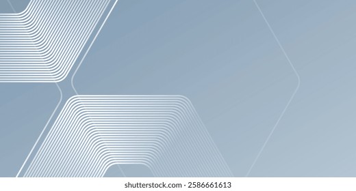 Hexagon lines on gray background. Geometric stripe line vector illustration abstract modern