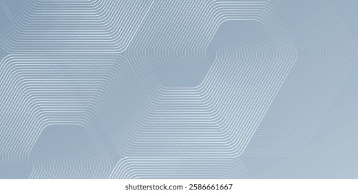 Hexagon lines on gray background. Geometric stripe line vector illustration abstract