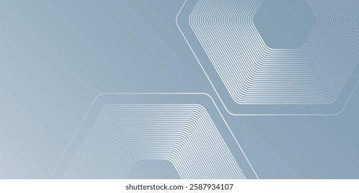Hexagon lines on gray background. Geometric stripe lines modern simple design abstract