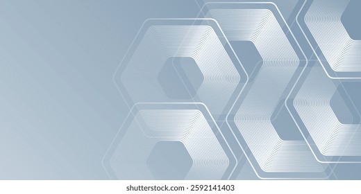 Hexagon lines on gray background. Geometric stripe line design modern abstract simple