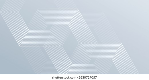 Hexagon lines on gray background. Geometric lines illustration simple