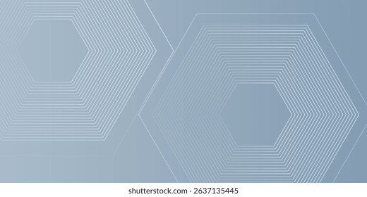 Hexagon lines on gray background. Geometric stripe line design modern abstract