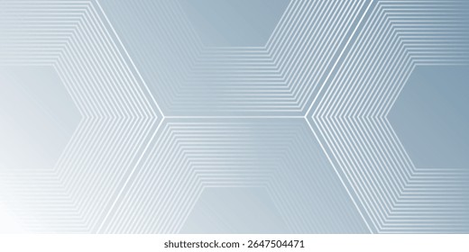 Hexagon lines on gray background. Geometric stripe line design modern
