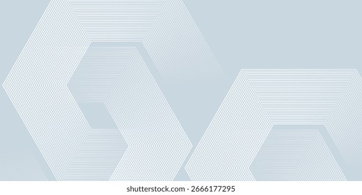 Líneas hexagonales sobre fondo gris. Líneas geométricas ilustración arte simple moderno 