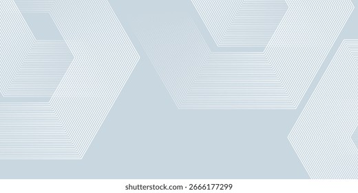 Líneas hexagonales sobre fondo gris. Líneas geométricas ilustración arte simple moderno agradable