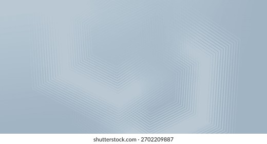 Líneas hexagonales sobre fondo gris. Diseño de línea de rayas geométricas moderno