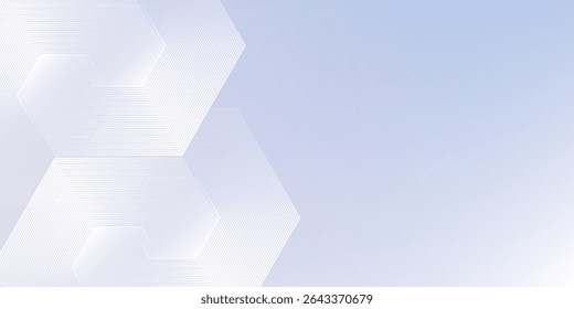 Hexagon lines on light mesh blue an pink background. Geometric stripe line art design for poster, brochure, cover, website, header, abstract