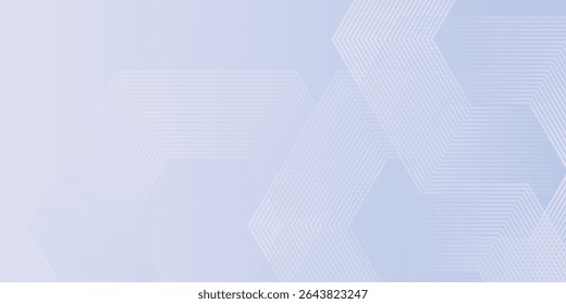 Hexagon lines on light mesh blue an pink background. Geometric stripe line art design for poster, brochure, cover, website, header, abstract modern design art vector eps10