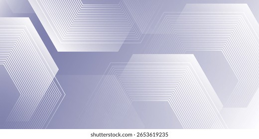 Hexagon lines on purple background. Geometric stripe line design modern abstract