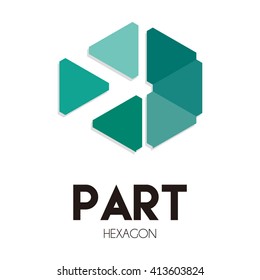 Hexagon link of business part connection abstract vector and logo design or template line group business icon of company identity symbol concept