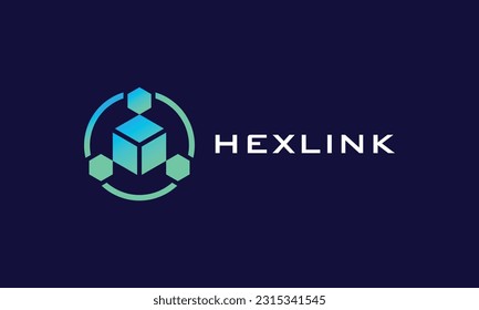 Logo-Konzept des Hexagon-Links-Logos Symbol für Verbindungs- und Kooperationsteam