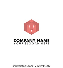 Hexagon lion Logo design vector 