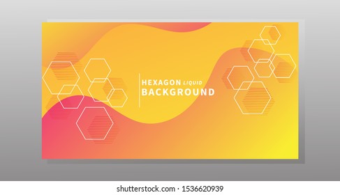 hexagon liquid abstract background illustration vector for flyer, banner or presentation