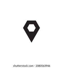 
hexagon location simple symbol logo vector