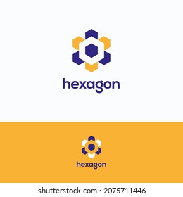 Logo de Hexagon. Plantilla de logotipo de cubo 3d de hexágono. Logotipo de flecha de hexágono