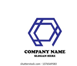 Hexagon Logo abstract corporate design vector template. Business Network Web Logotype concept icon.