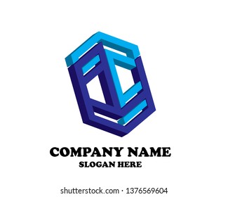 Hexagon Logo abstract corporate design vector template. Business Network Web Logotype concept icon.