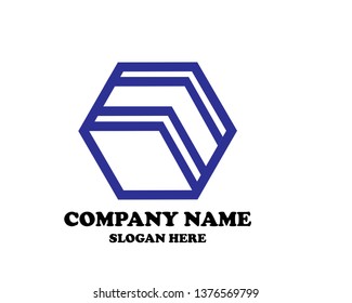 Hexagon Logo abstract corporate design vector template. Business Network Web Logotype concept icon.