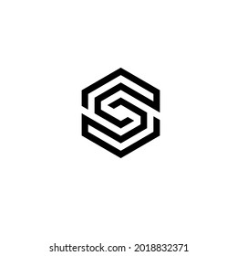 Logotipo de hexágono lineal vectorial y elementos de diseño - iconos abstractos para diferentes negocios y tecnología