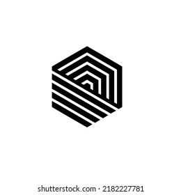 hexagon logo abstract icons for different business and technology