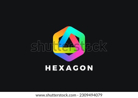 Hexagon Logo Colorful Loop Design Vector template. Hexagonal infinity Looped shape corporate modern logotype.