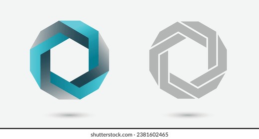 hexagon logo, concept of abstract chemistry science technology icon, connection motion network connect people networking symbol, biotechnology sign