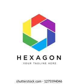 Hexagon Logo concept. Creative Minimal design template. Symbol for Corporate Business Identity. Creative Vector element