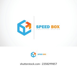 logotipo hexágono diseño creativo caja de concepto logística velocidad rápida diseño moderno