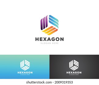 símbolo de signo de plantilla de diseño creativo del logotipo de hexágono