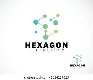 hexagon logo creative digital science connection molecule design concept
