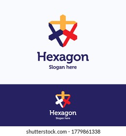 Hexagon-Logo. Cube 3d Letter x Logo Vorlage. Dreidimensionaler Logotyp mit 3 x
