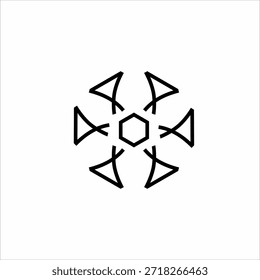 Hexagon logo design with ball concept.