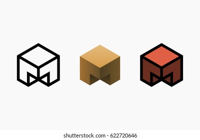 Hexagon logo design. Creative emblem template. Studio logotype