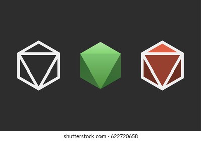 Hexagon logo design. Creative emblem template. Studio logotype