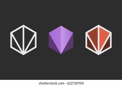 Hexagon logo design. Creative emblem template. Studio logotype