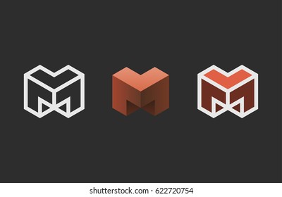 Hexagon logo design. Creative emblem template. Studio logotype