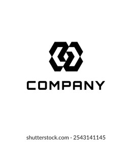 Hexagon Logo Design
Description: This striking logo features two interlocking hexagons creating an optical illusion