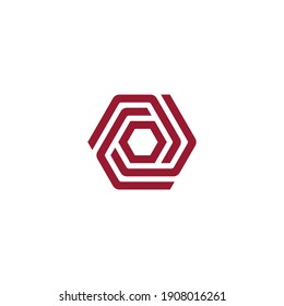 Hexagon logo design with geometry