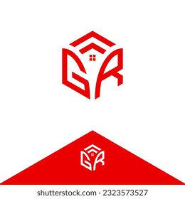 Hexagon Logo Design, GR Hexagon Vektor.Immobilien und Bau.