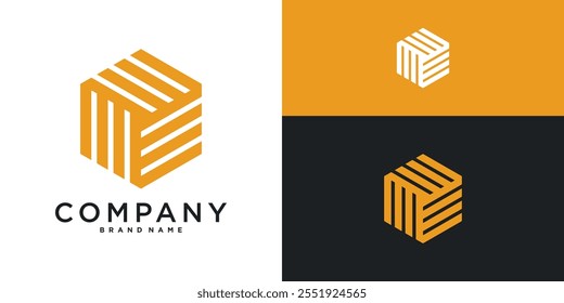 Hexagon logo design with modern shape. Premium Vector