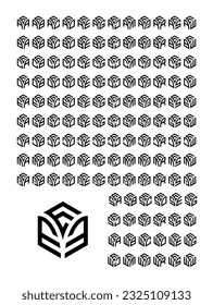 Hexagon logo design with three initials, Hexagon logo vector. Real estate and construction.