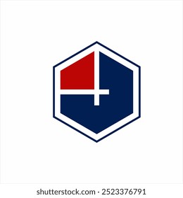 Diseño del logotipo del hexágono con el símbolo único del diamante.