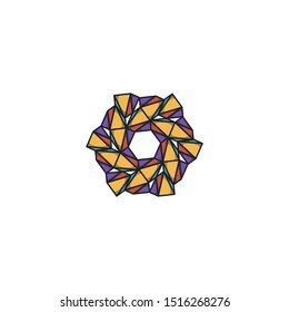 Hexagon logo design vector colorful