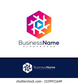 Hexagon logo design vector, Creative Hexagon logo concepts template illustration.