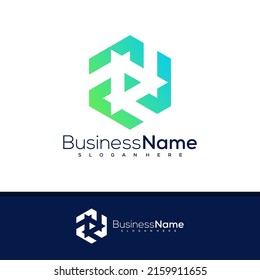 Hexagon logo design vector, Creative Hexagon logo concepts template illustration.