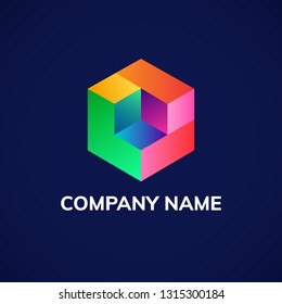 Hexagon logo design. Vector illustration