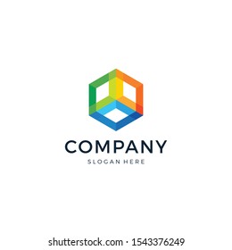 Hexagon logo design vector template