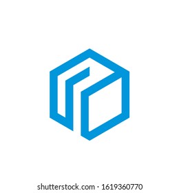 hexagon logo design vector template